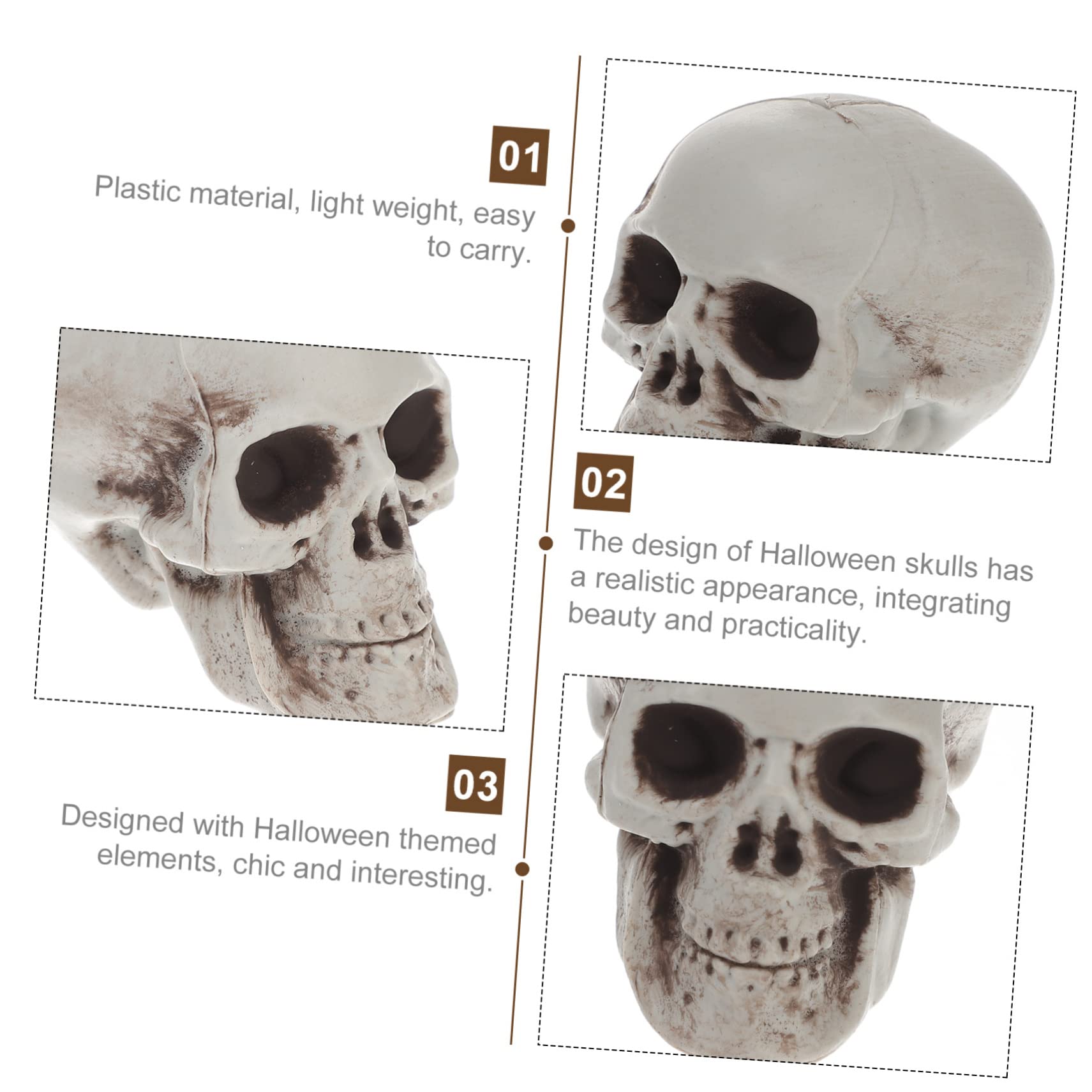TOPBATHY 36 Pz Modello Di Teschio Di Simulazione Decorazioni Della Testa Di Scheletro Teschi Realistici Scheletri Di Halloween Teschi Scheletrici Arredamento Del Cranio Santificare Plastica
