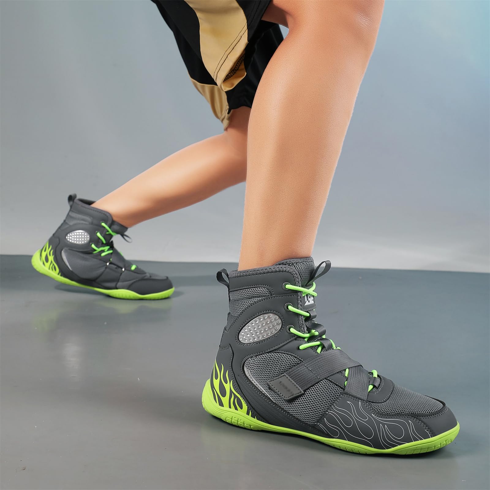 Scarpe Wrestling da Uomo Scarpe Boxe Sneakers Alte per Fitness | Traspiranti Leggere Antiscivolo, Con Supporto Per La Caviglia; Per Allenamenti Agonistici, Arti Marziali Powerlifting