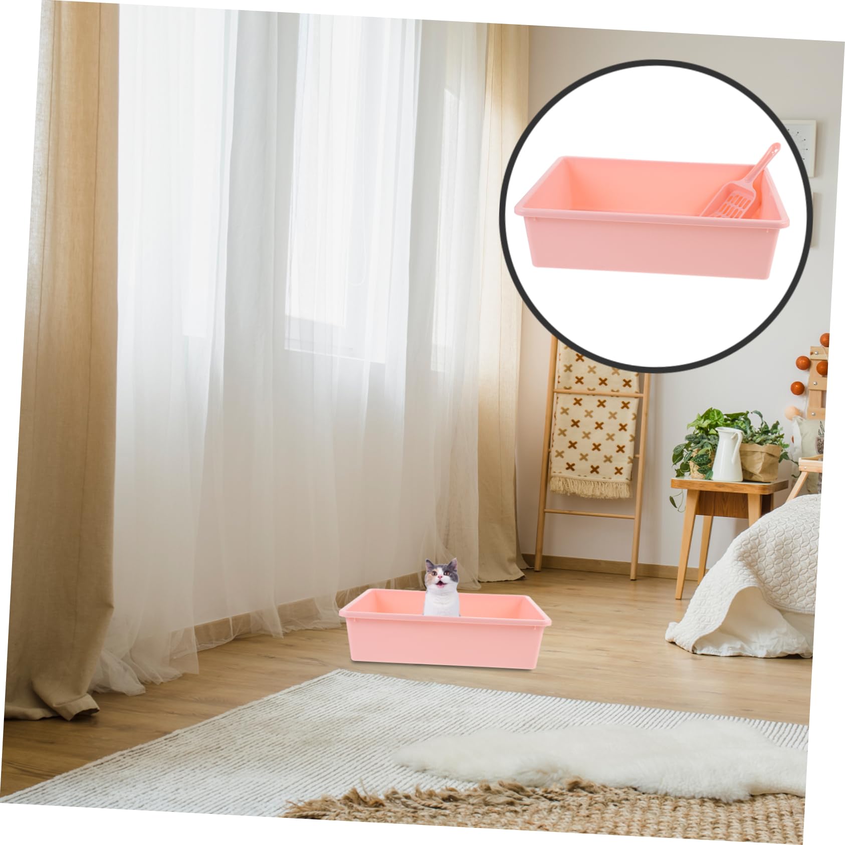1set Lettiera Per Gatti Portatile Con Scopino Lettiera Per Gatti Di Design Pratico Adatta Per Uso Domestico e Viaggi Piccola Include Scopino Per Pulizia Facile