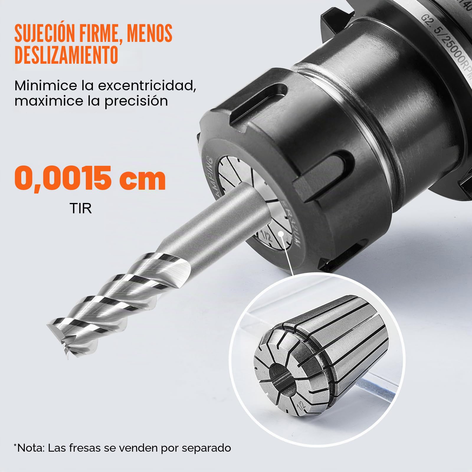 VEVOR Juego de Pinzas ER32 25 PCS 1/16"-13/16" 1,6-20,6 mm TIR 0,0006"/15 μm con 25 Cajitas de Almacenamiento Etiquetadas para Máquina de Grabado CNC, Fresadora, Herramienta de Torno, Taladro, Prensa