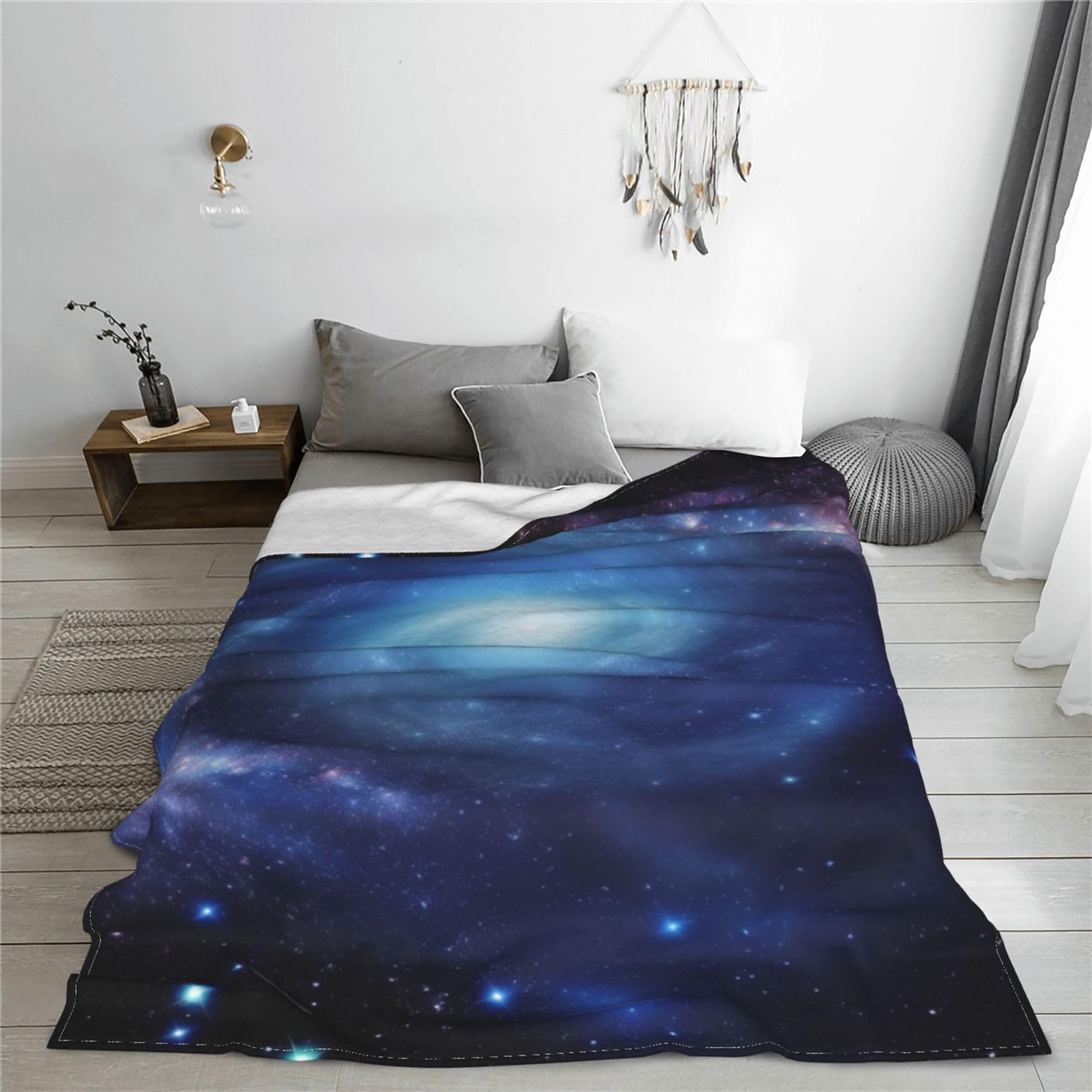 Decke, Galaxie-Druck, warme Flanelldecke/Decke, Bettüberwurf für Schlafzimmer/Bettwäsche 150 x 200 cm