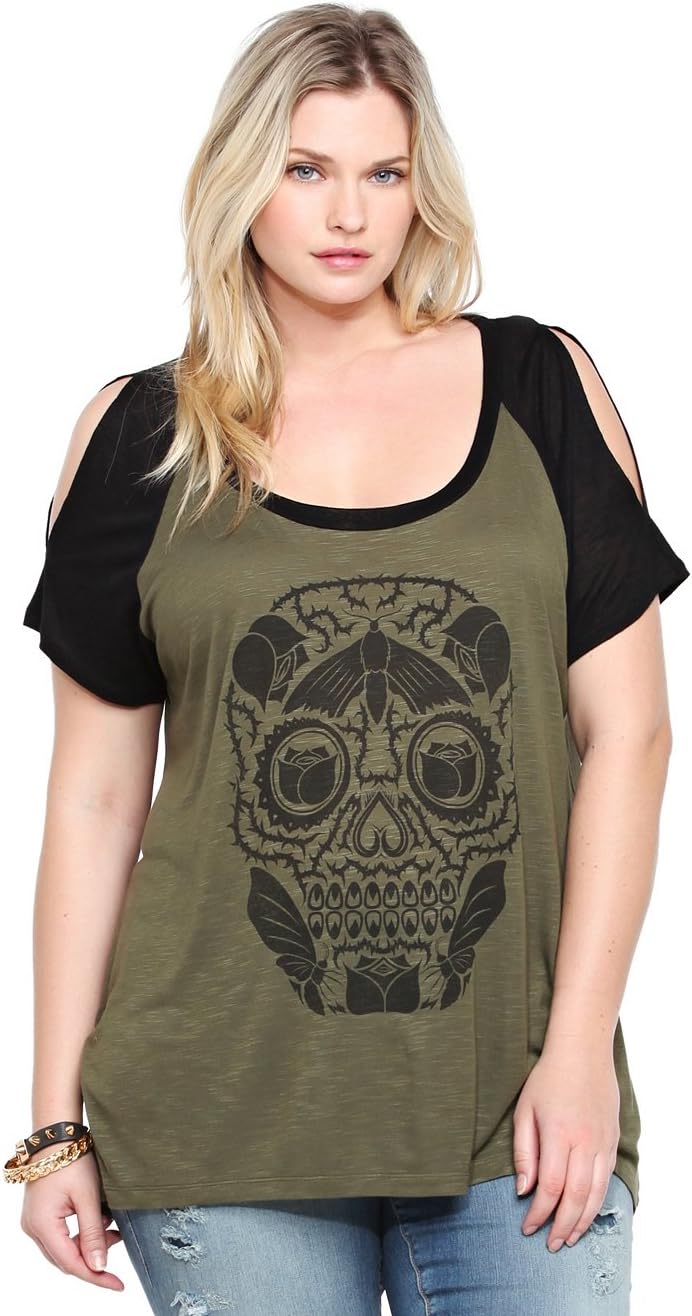 Torrid Plus Size Skull Graphic Raglan Tee