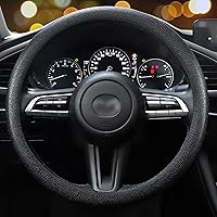 LRITER Non-Slip Silicone Steering Wheel Cover - Universal 14.5-24 Inch Fit, Superior Grip & Protection for Most Cars (Black)