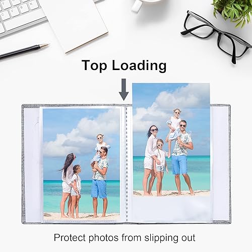 Miniatura 78 de Vienrose Álbum de fotos pequeño de 4 x 6 pulgadas, paquete de 2 mini libros de fotos con cubierta de lino, 26 páginas con capacidad para 52 Negro