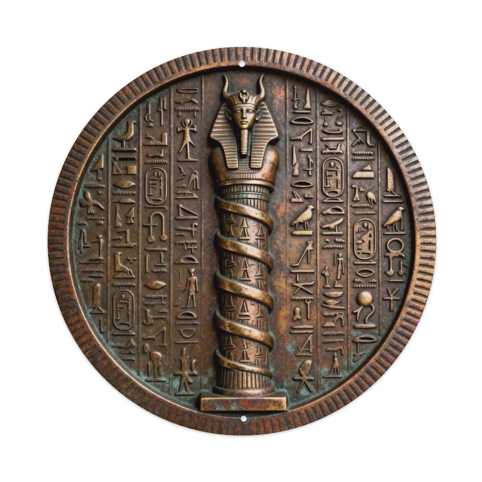 Egypt Djed Pillar Osiris Hieroglyph Metal Tin Sign Plaque