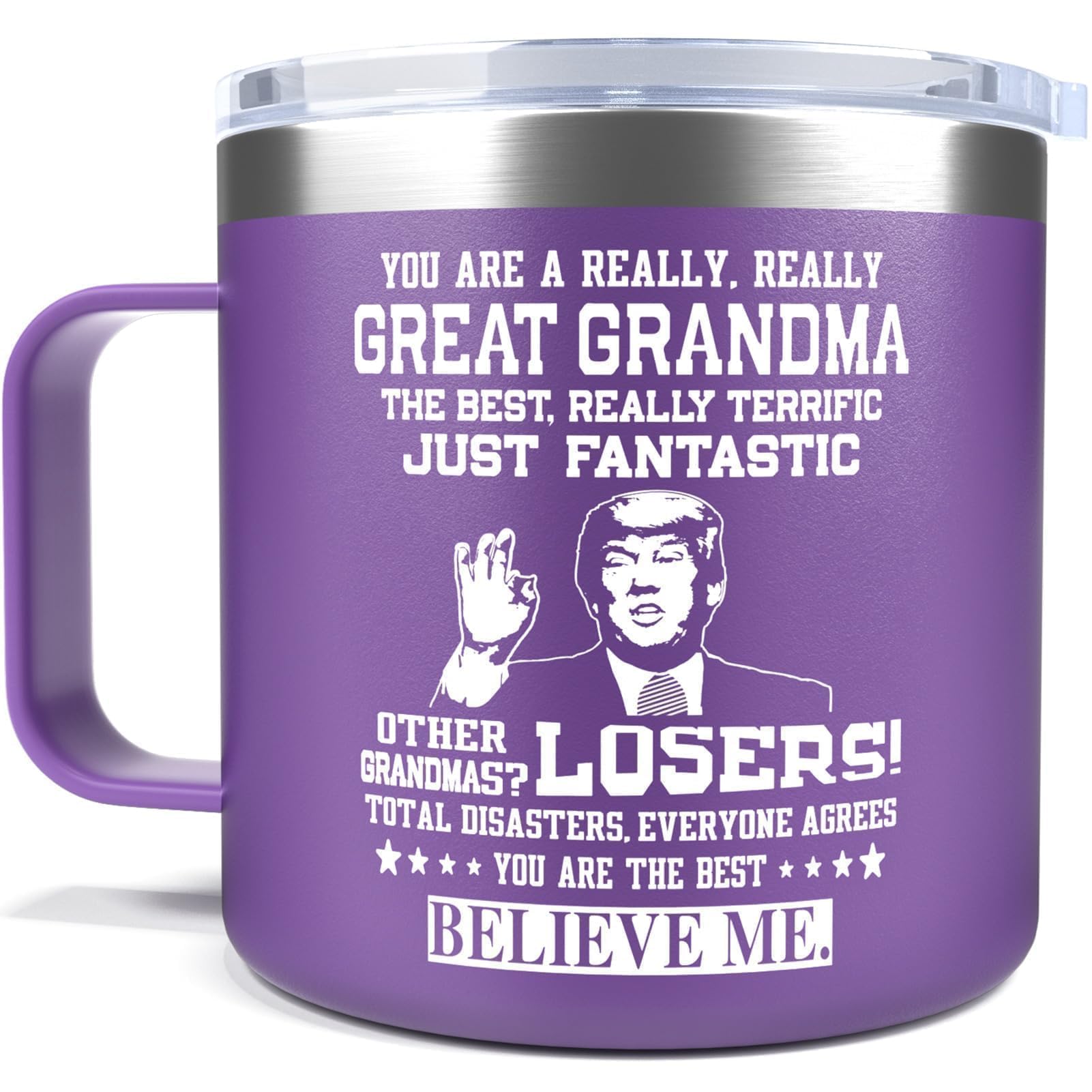 Fimibuke Mothers Day Grandma Gifts from Granddaughter Grandson Grandkids, 14 OZ Tumbler Easter Birthday Gifts for Grandma Funny Insulated Cup Gift for Grandma/Grandmother/Nana/New Grandma/Grandparents