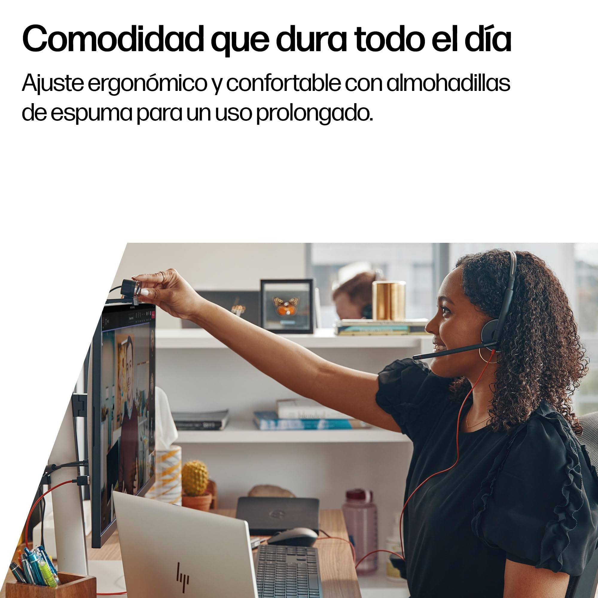 Auricular Poly Blackwire 3220 con cable - Micrófono con cancelación de ruido - Diseño estéreo - Conexión a PC/Mac mediante USB-C o USB-A - Funciona con Teams y Zoom