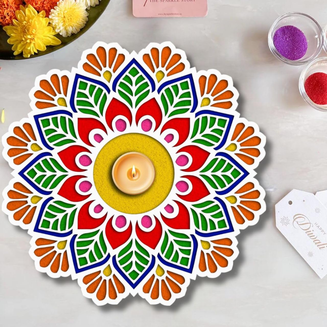 Rangoli Stencils Mats Diwali Decoration Items for Home Decor, Rangoli Making Tools Kit, Rangoli Stencil Template for Door Entrance Pooja Room Mandir (12 Inches) (B0DJ8SVZVV) Amazon Price History, Amazon Price Tracker