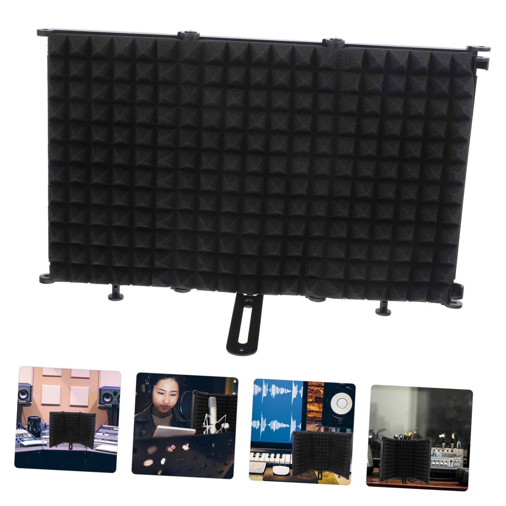 SECFOU 1juego Filtro Micrófono Plegable U-shaped Antiviento y Aislante Para Grabación Estudio y Hogar Reduce Ruido y Para Vocales y Podcasts