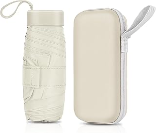 ZOMAKE Mini Travel Umbrella - Compact Folding Umbrells, Lightweight Portable UV Protection with Cute Capsule for Sun and Rain