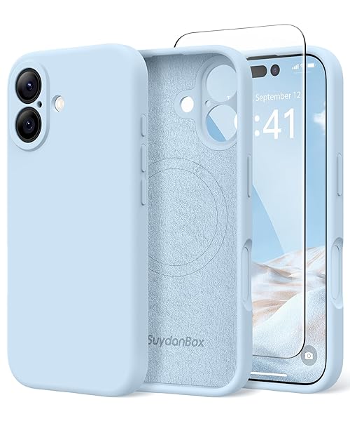 Magnetic for iPhone 17 Pro Case, Compatible with MagSafe, [Full Camera Protection][Screen Protector] Silicone Shockproof Protective Phone Case for iPhone 17 Pro 6.3", Black