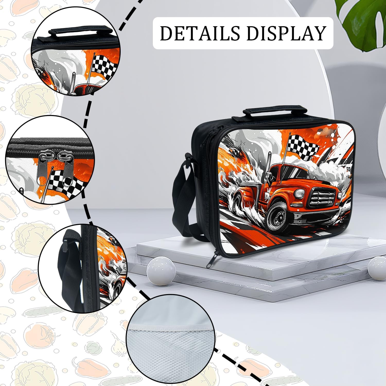 Truck Car School Backpack for Teens Kids Toddler Kindergarten Elementary Middle School Trucks 3-Pcs Bookbag, Truck Cars Back Pack for Boys Girls Children Trucks Book Bag, Small Modern Bag