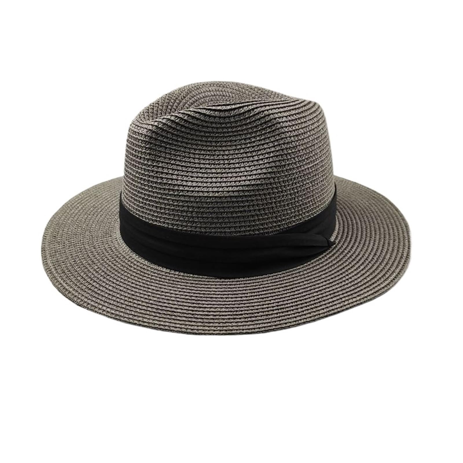 vrfvsdasAAS Straw Hat Women Sun Hat Outdoor Fishing Cowboy Straw Hat Male Sun Hat Vacation Beach Hats(Grey,7.625)