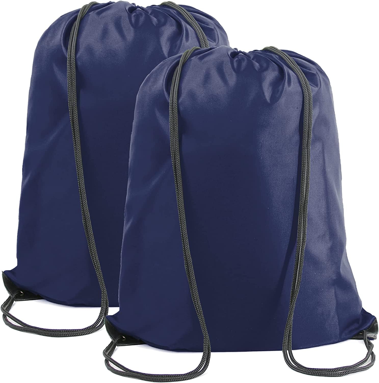 BeeGreen Navy Blue Drawstring Backpack Bags Bulk 2 Pack X-Large 22.4" L x 17.5" W Sports Cinch Sack Gym String Bags Machine Washable Heavy Duty String