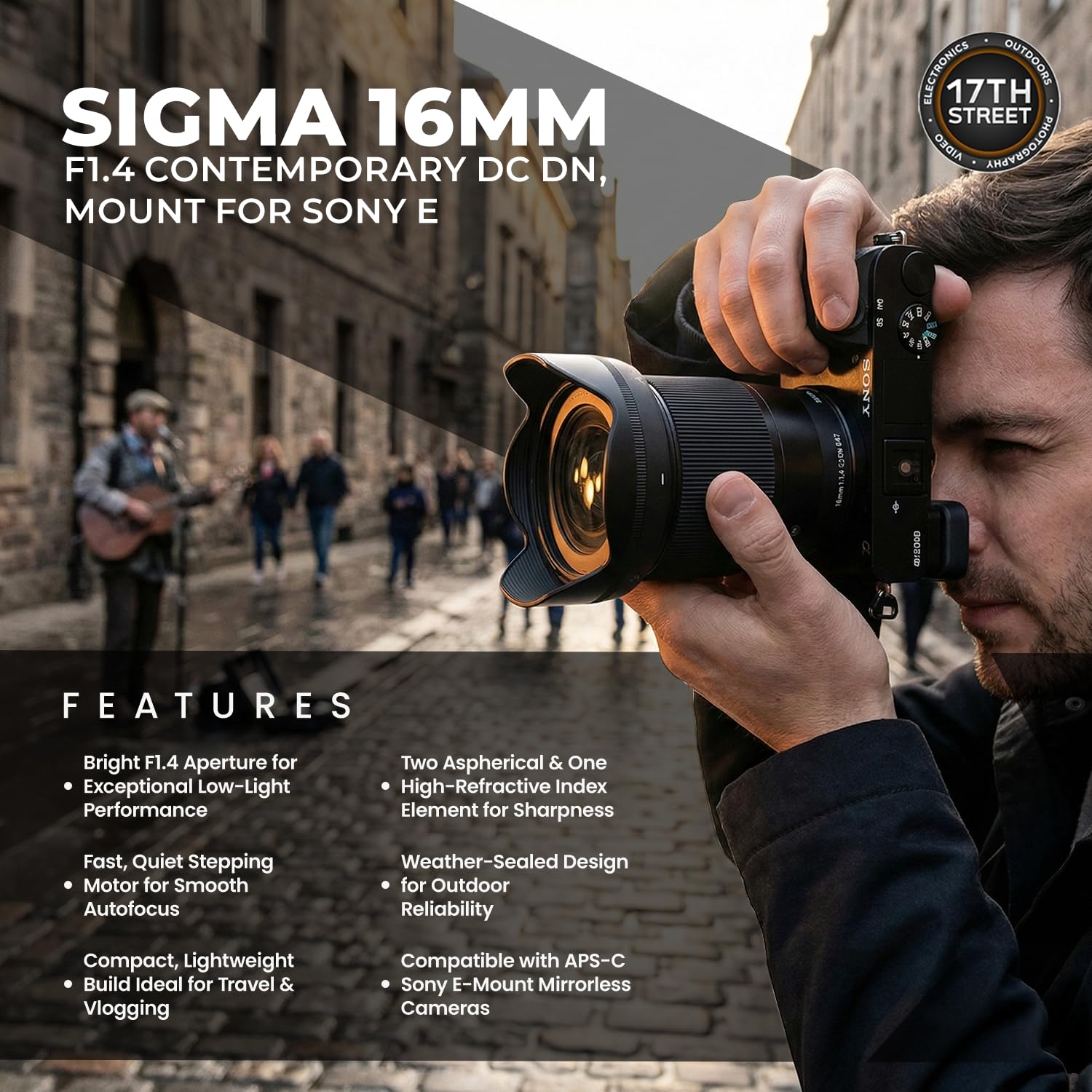 Amazon.com : Sigma 16mm f/1.4 DC DN Contemporary Lens for Sony E