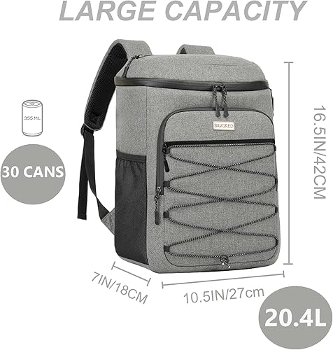 Miniatura 5 de Mochila térmica para 30 latas, impermeable, con compartimento para enfriar para hombres y mujeres, bolsa térmica de lados suaves, mochila ligera