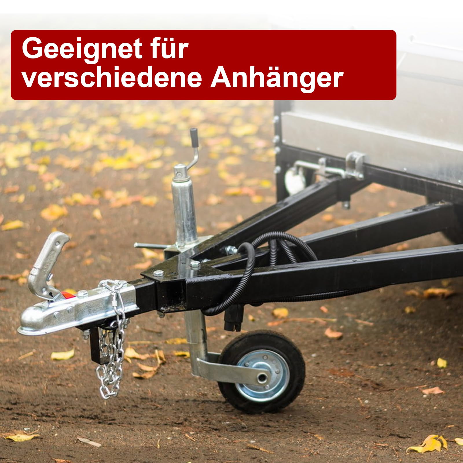 400kg 60mm Anhänger Automatisch faltbares Stützrad Stabilisierendes Bugrad Geeignet für Anhänger, Wohnwagen, Zugfahrzeug