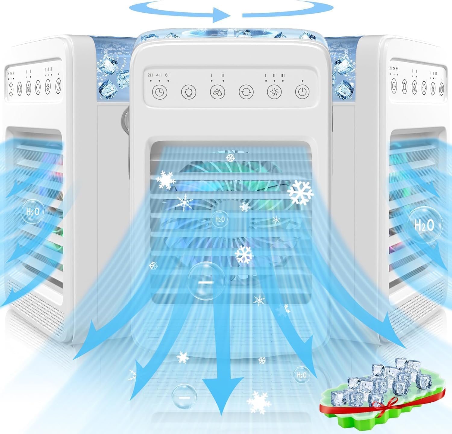 Portable Air Conditioners Mini Air Conditioners Portable for Room Oscillating Small Mini AC with Timer 4 Speeds 2