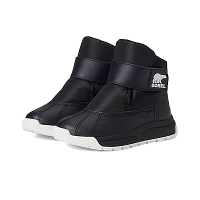 SOREL Kids Whitney III Strap Mid Waterproof (Little Kid) Kids Shoes Black/Sea Salt