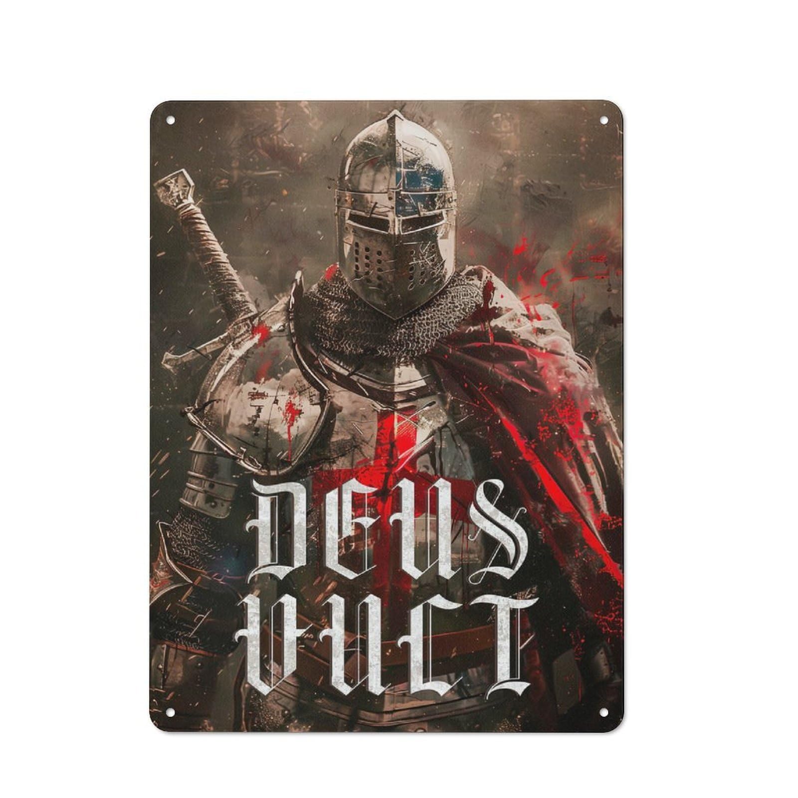 Junmoney Warriors Of The Cross Vintage Cafe Metal Sign 40X30cm Featuring Bistro Wall Plaque For Tea Room, Shop Wall Or Breakfast Area