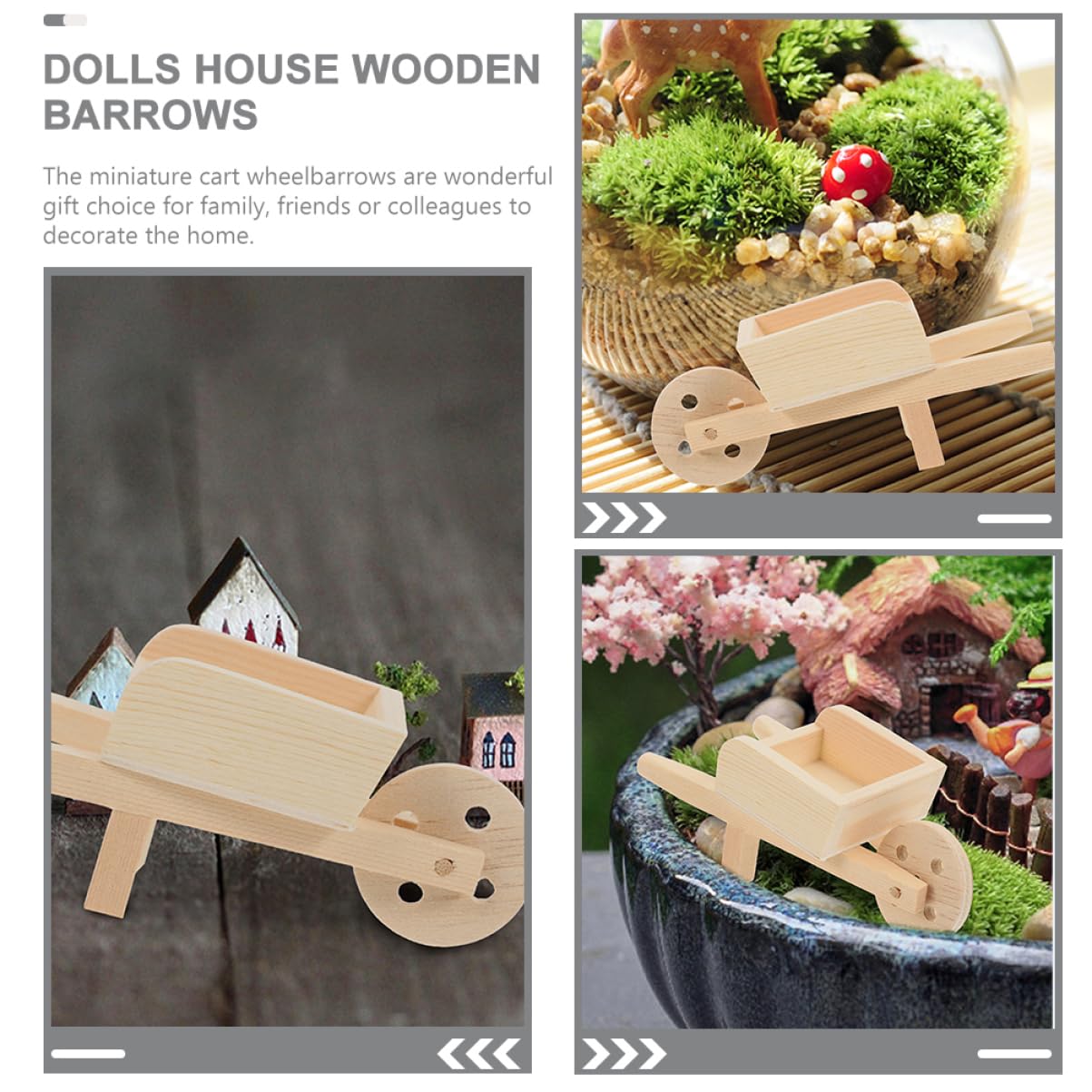Snapklik.com : Wheelbarrow Toy 3 Pcs Mini Stroller Toys Decor Mini S ...