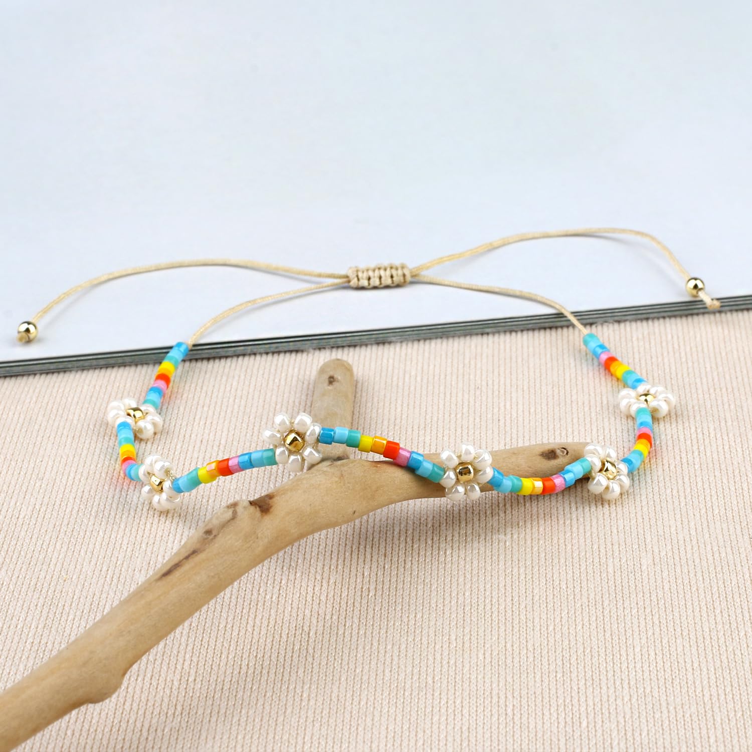 KELITCH Pulseras Amistad con Cuentas Concha Cristal Color Bohemio Pulsera Hecha A Mano Brazaletes Joyería para Mujer — view 2