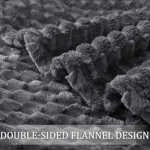 Miniatura 7 de Exclusivo Mezcla - Manta suave de vellón, tamaño King, 90 x 104 pulgadas, elegante, tela jacquard, aterciopelada, mullida, cómoda, cálida, ligera,