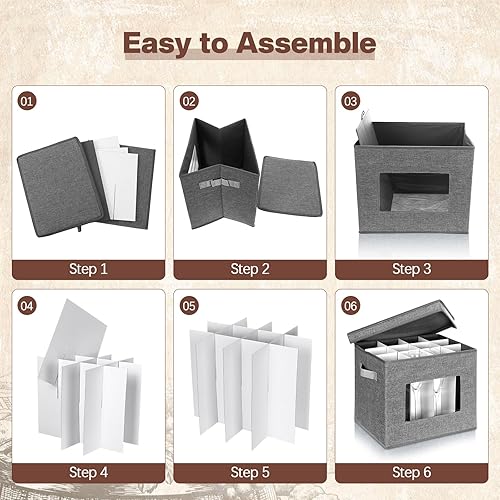 Miniatura 4 de 4 cajas de almacenamiento de copas de vino con divisores, 12 compartimentos, cajas de almacenamiento de vasos de China, caja de almacenamiento de