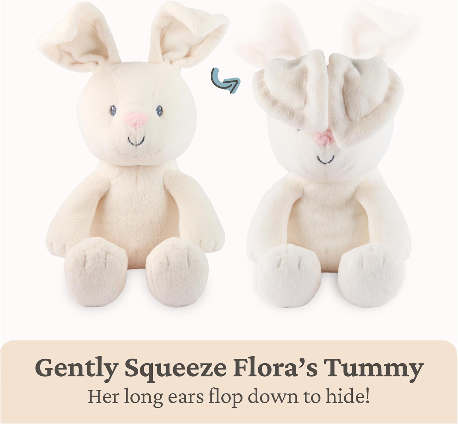 GUND Baby Peek-a-Boo Flora Bunny Plush, Bunny Rabbit Stuffed Animal, Baby Toy for Ages 0 and Up, Cream, 7 (Batteries Not Required)