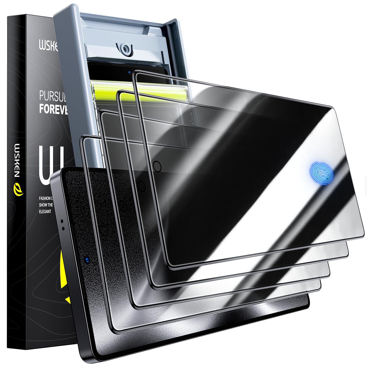 WSKEN for Samsung Galaxy S25 Ultra Privacy Screen Protector - [24° Anti-Spy] [0.02s Fingerprint Unlock] [Auto Dust Remove] [Zero Bubble] Top Durable