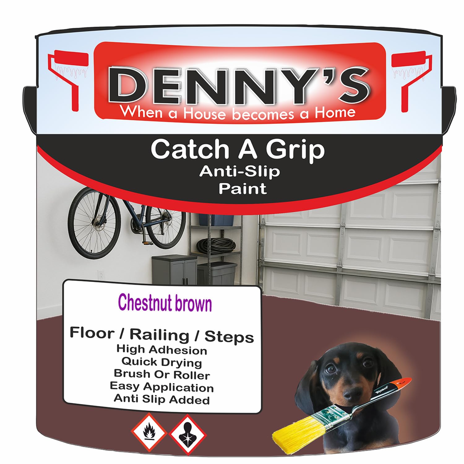 SCOOBYS PAINTS BACK IN THE MIX Catch A Grip Anti Slip Floor Paint – Non Slip Coating for Steps, Railings & Garages – 170 Colours, High Adhesion, Quick Dry, Multiple Sizes (Chestnut brown, 250ml Tin)