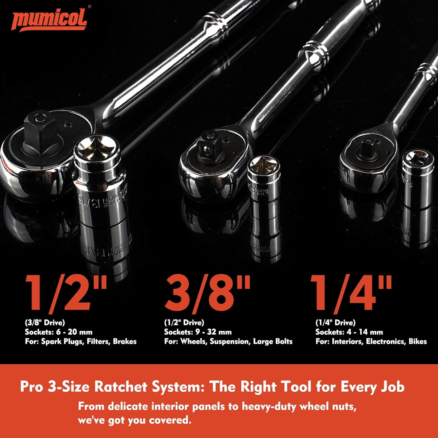 Mechanic Tool Set, Socket Set, 320-Pcs Professional Mechanics Tool Set & Metric and Standard Socket Set, 1/4″ 3/8″ 1/2″ Drive with 72-Tooth Ratchet, Car Mechanic Tool Kit for Automotive Repair