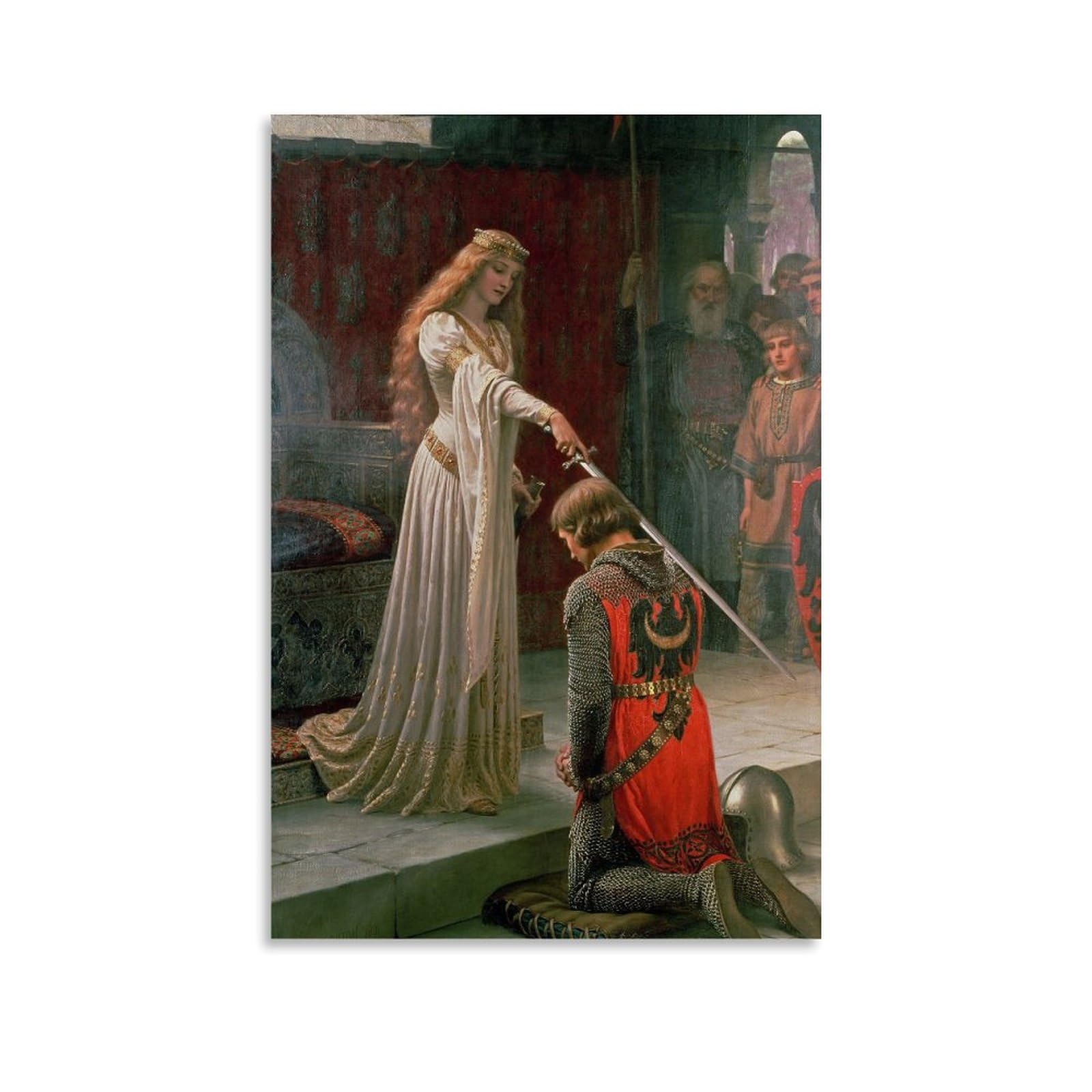 Xuxuecc Unframe Edmund Blair Leighton Wall Art Prints Paintings Poster The Accolade Wall Art Bedroom Prints Home Decor Hanging Picture Canvas Paintings 16X24inch(40X60cm)