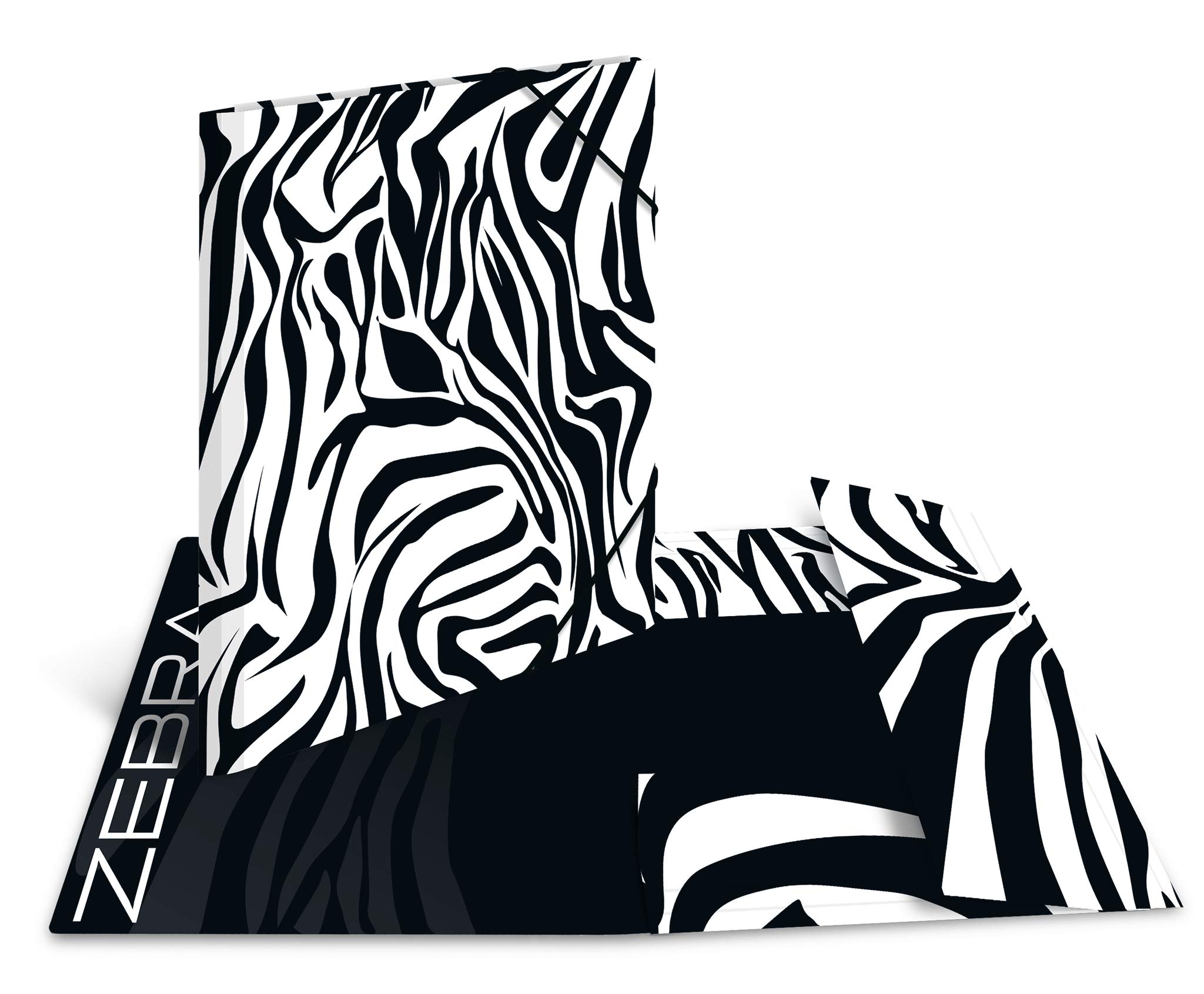 HERMA 19687 Dosya Dosyası DIN A4 Hayvan Baskılı Zebra 3'lü Set, Sağlam Karton, Baskılı İç Kapak ve Lastik Bantlı Düzenleme Dosyası Çocuklar, Erkek ve Kız Çocukları için Evrak Dosyası