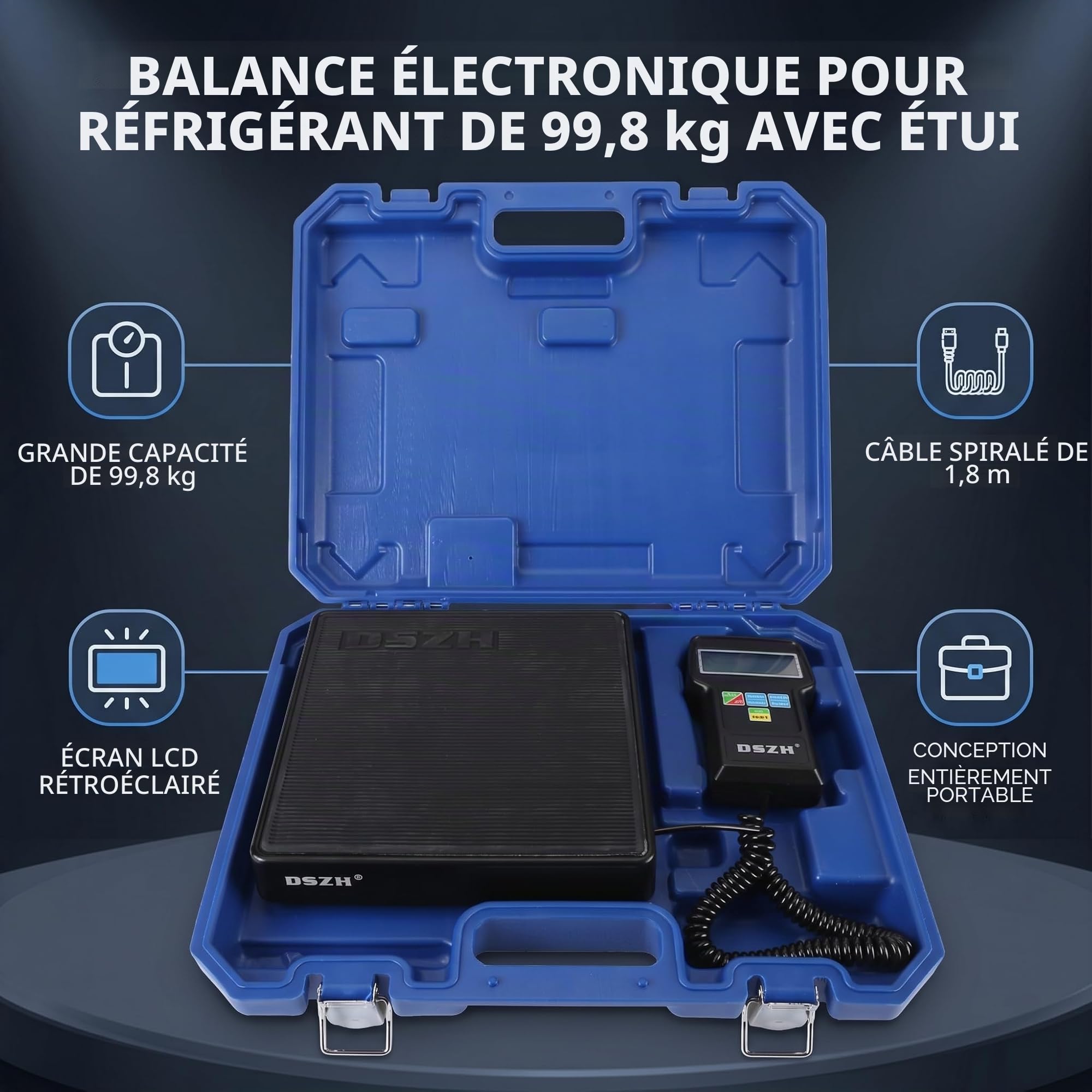 Balance Électronique de Réfrigérant avec Écran LCD et Échelle de Poids Portable pour Systèmes de Chauffage et Climatisation