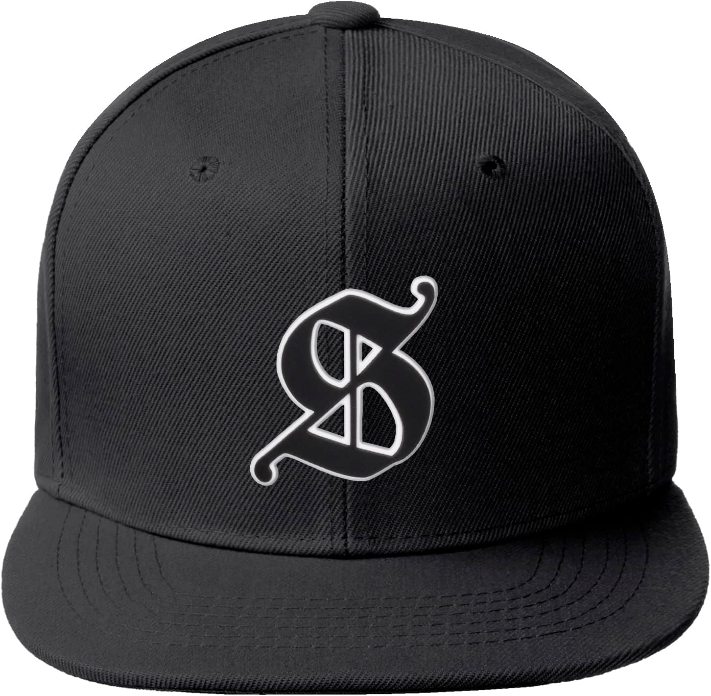 Daxton Classic Snapback Old English Alphabet A to Z Numbers Initials Flat Bill Visor Cap - Image 2