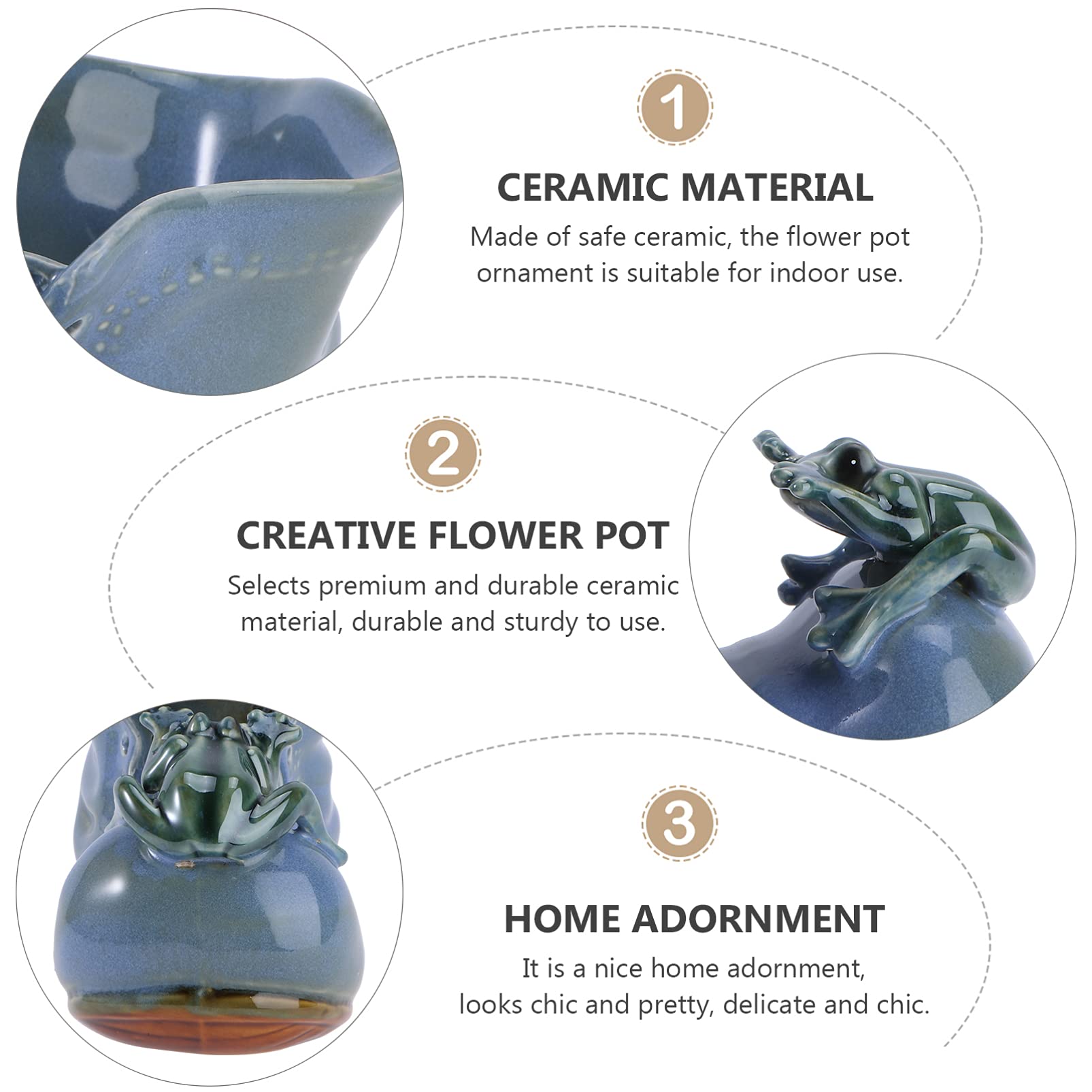 DIYOMR Vaso Per Piante Grasse A Forma Di Gatto, Ceramica Con Foro Di Drenaggio, Azzurro 15.8 Cm
