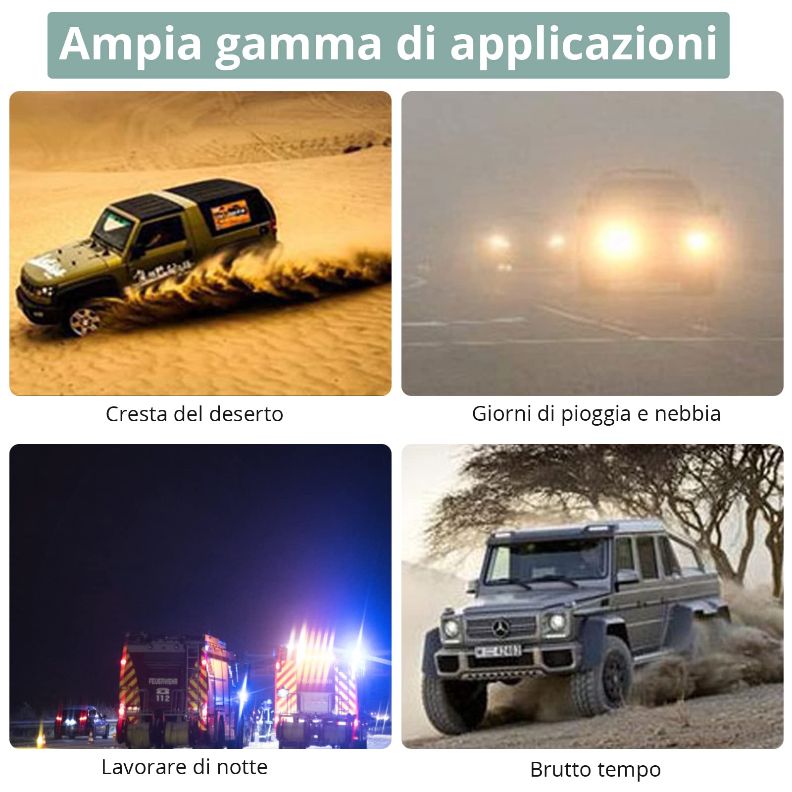 COLFULINE 4 x 12 LED Luci Stroboscopiche Emergenza,12/24V Spia d'avvertimento,IP65 Impermeabile,8 Modalità Flash Lampada Universali per Auto Camion Rimorchi