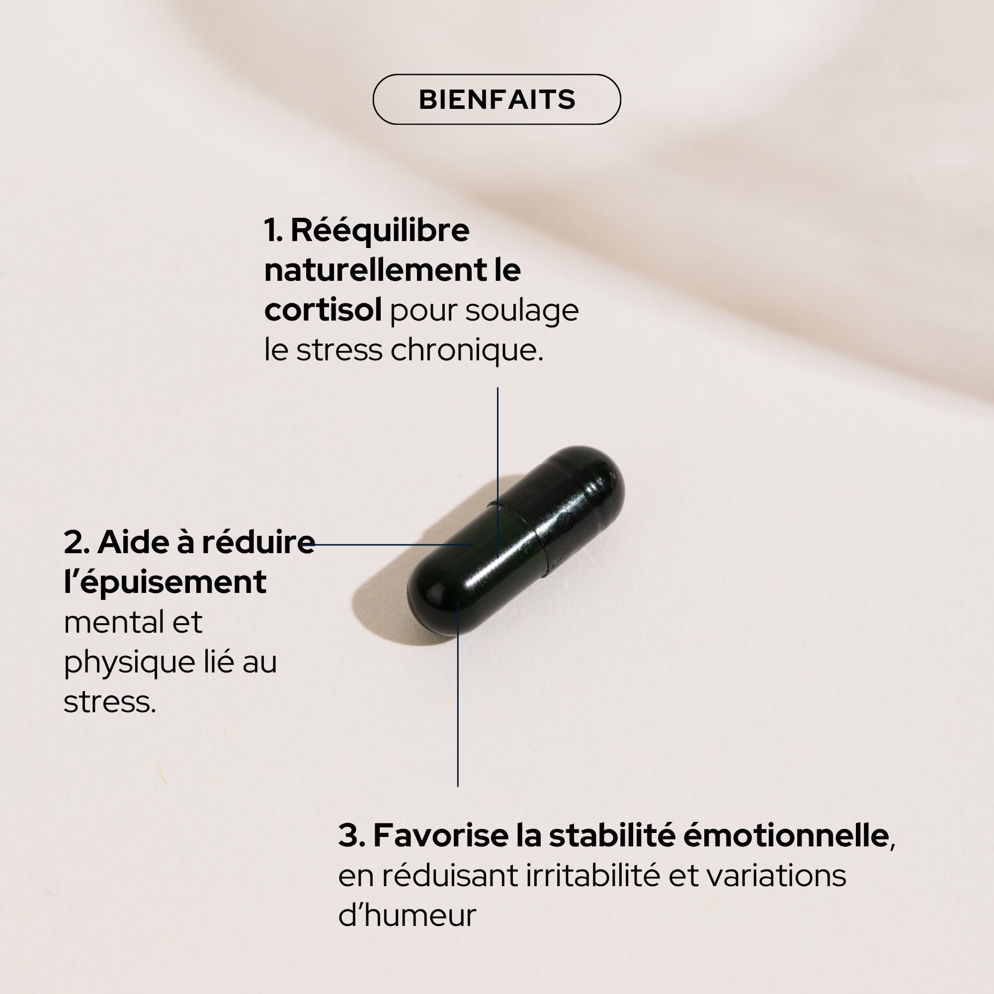 EPYCURE - Cure Équilibre Cortisol - 100% Naturel - Réduit Cortisol, Soulage Stress & Fatigue Nerveuse - Ashwagandha, Magnésium Bisglycinate, L-Tryptophane, Vitamines B - 1 Mois