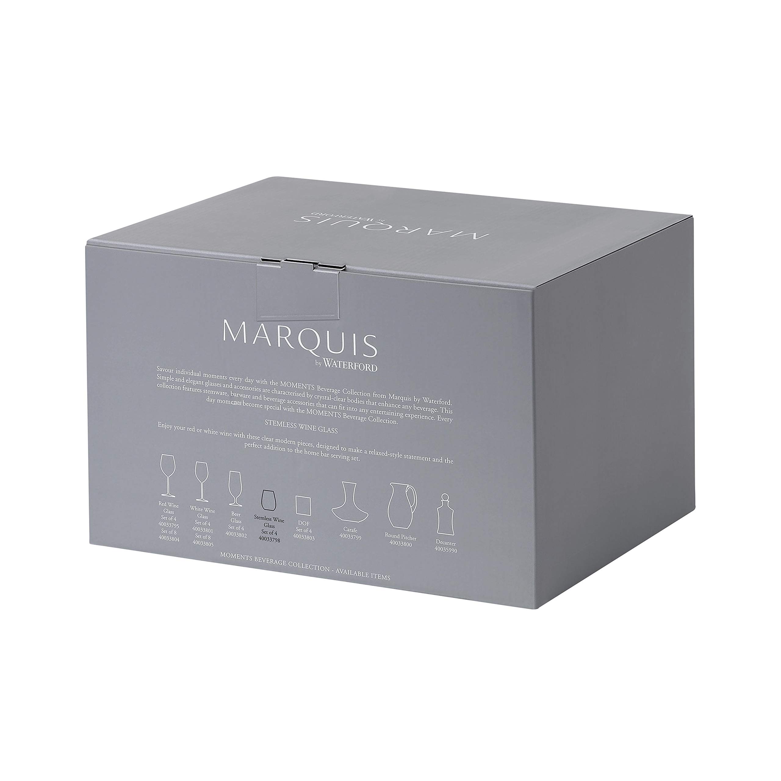 Waterford Marquis Moments 40033798 Wine Stemless Set of 4, Glass, 550ml, Crystal, Transparent, Small - Image 4