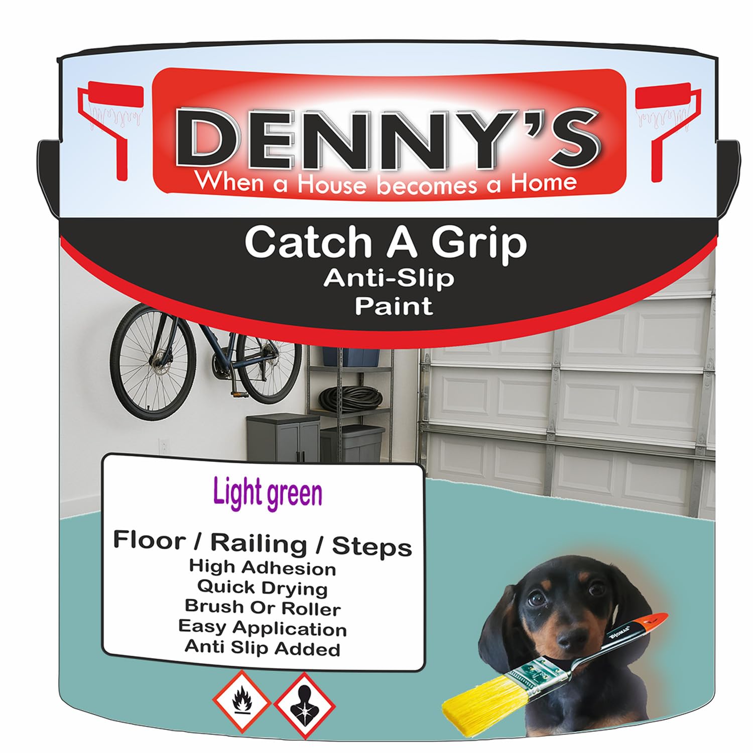 SCOOBYS PAINTS BACK IN THE MIX Catch A Grip Anti Slip Floor Paint – Non Slip Coating for Steps, Railings & Garages – 170 Colours, High Adhesion, Quick Dry, Multiple Sizes (Light green, 250ml Tin)