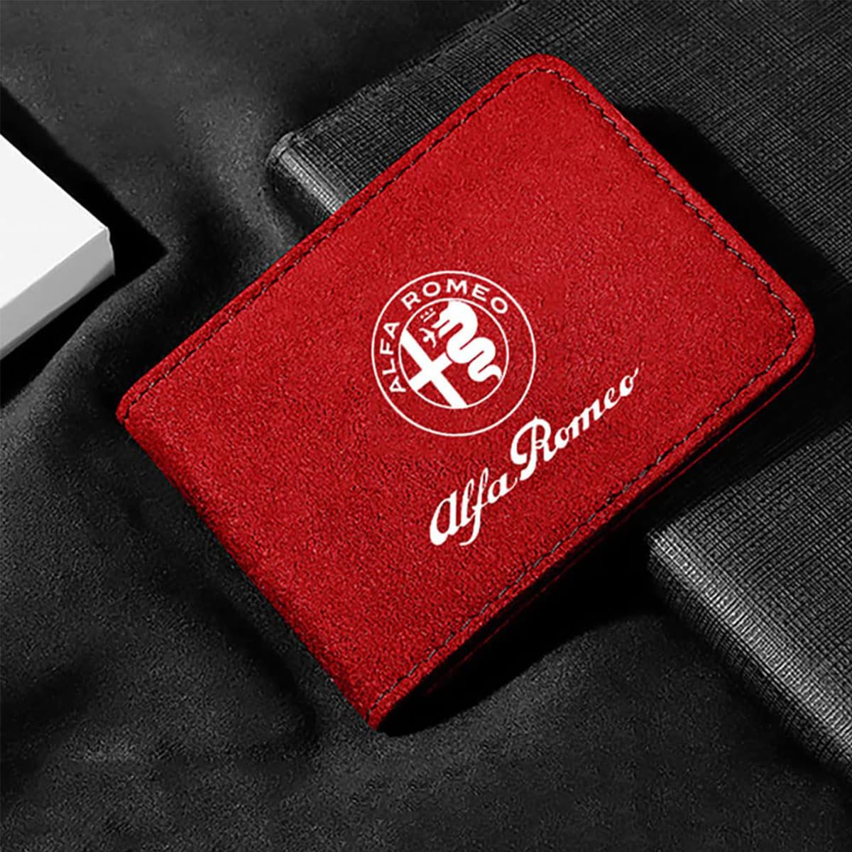 TBMAKE Car driver's license bag wallet card case for Alfa Romeo Spider Giulietta Giulia 156 159 wallet debit card wallet driver's license bag,black