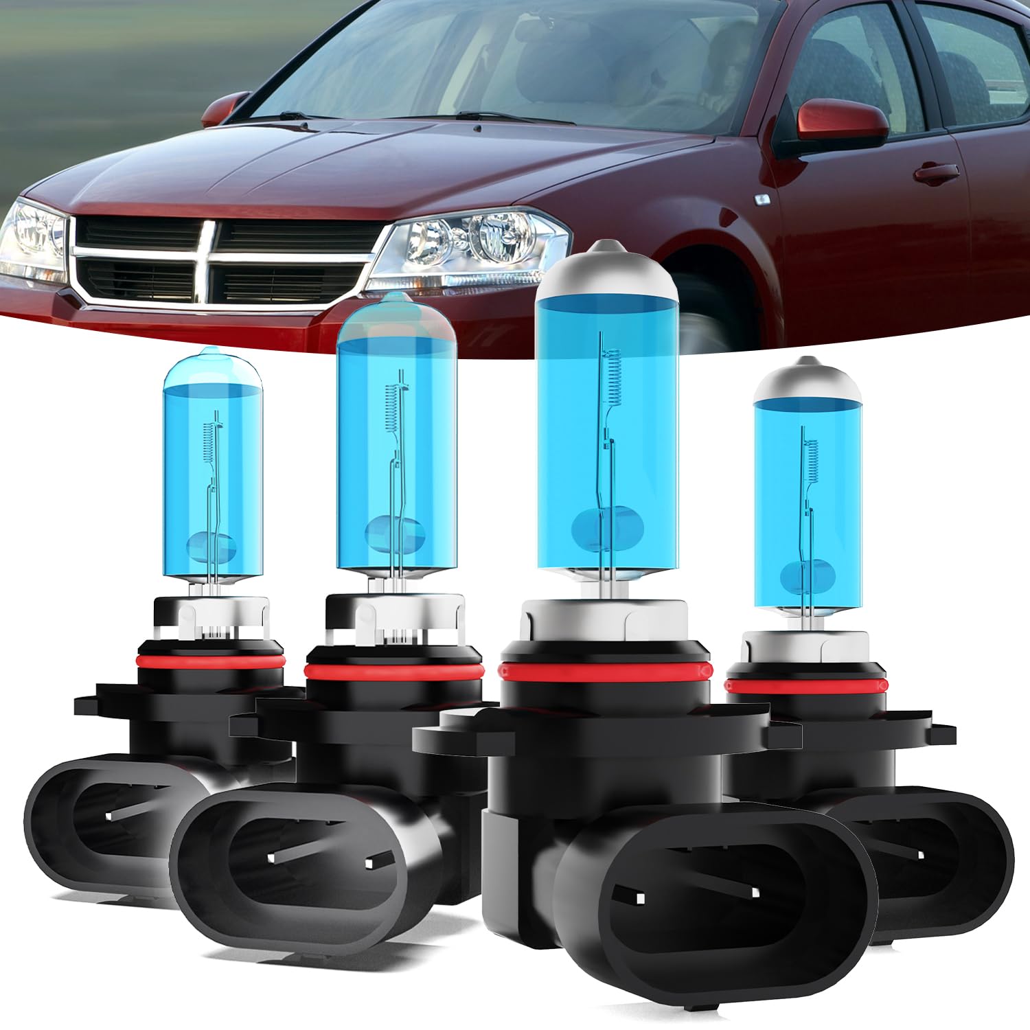 TTDBDAN Headlights Compatible with 2008-2009 & 2013-2014 Dodge Avenger Halogen Headlight Bulbs,9005/HB3/H10 High Beam & 9006/HB4 Low Beam Headlamp
