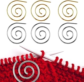 6Pcs Spiral Cable Knitting Needle, Cable Needles for Knitting, Metal Cable Needle, Knitting Needle Stoppers Circular Knitting Needles Knitting Tool for Yarn Sewing Knitting Beginners (Gold&Silver)