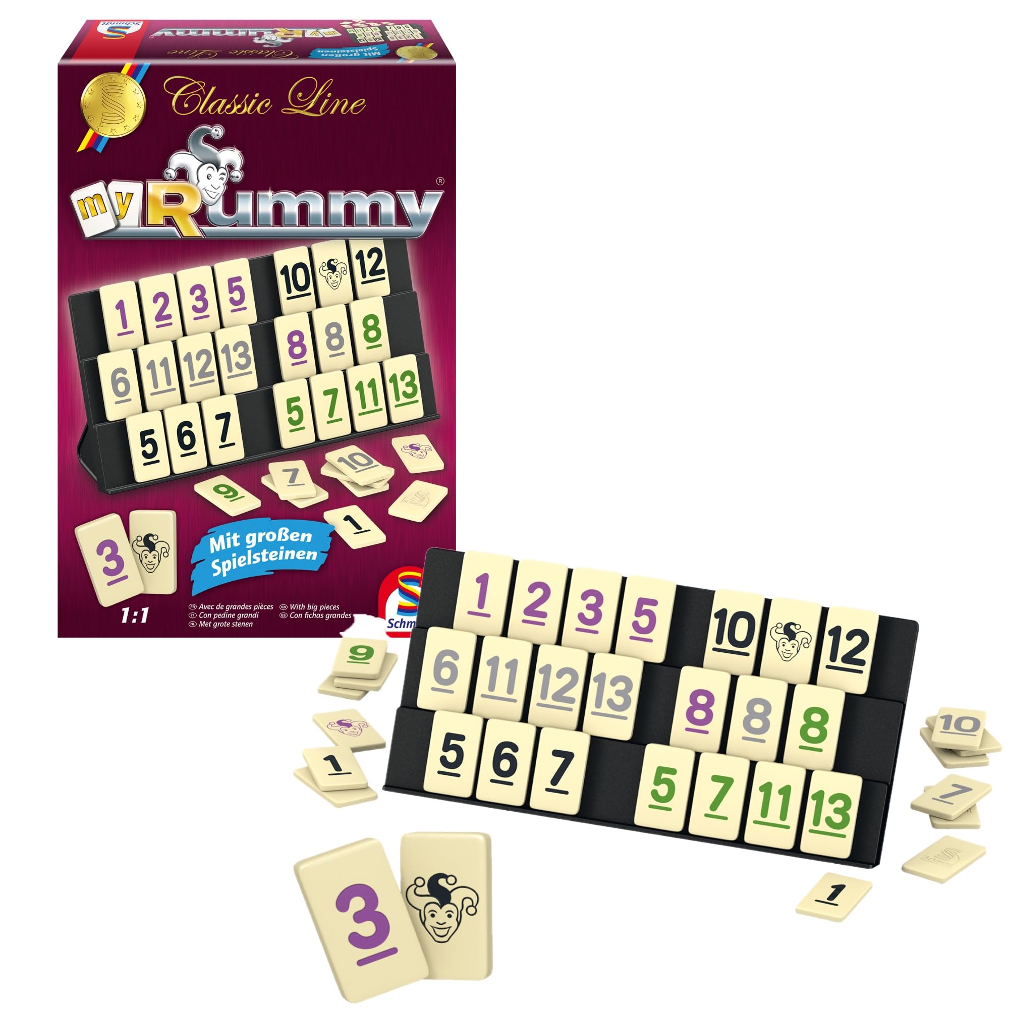 Schmidt Spiele 49282 - Classic Line MyRummy, Legespiel mit großen Spielsteinen