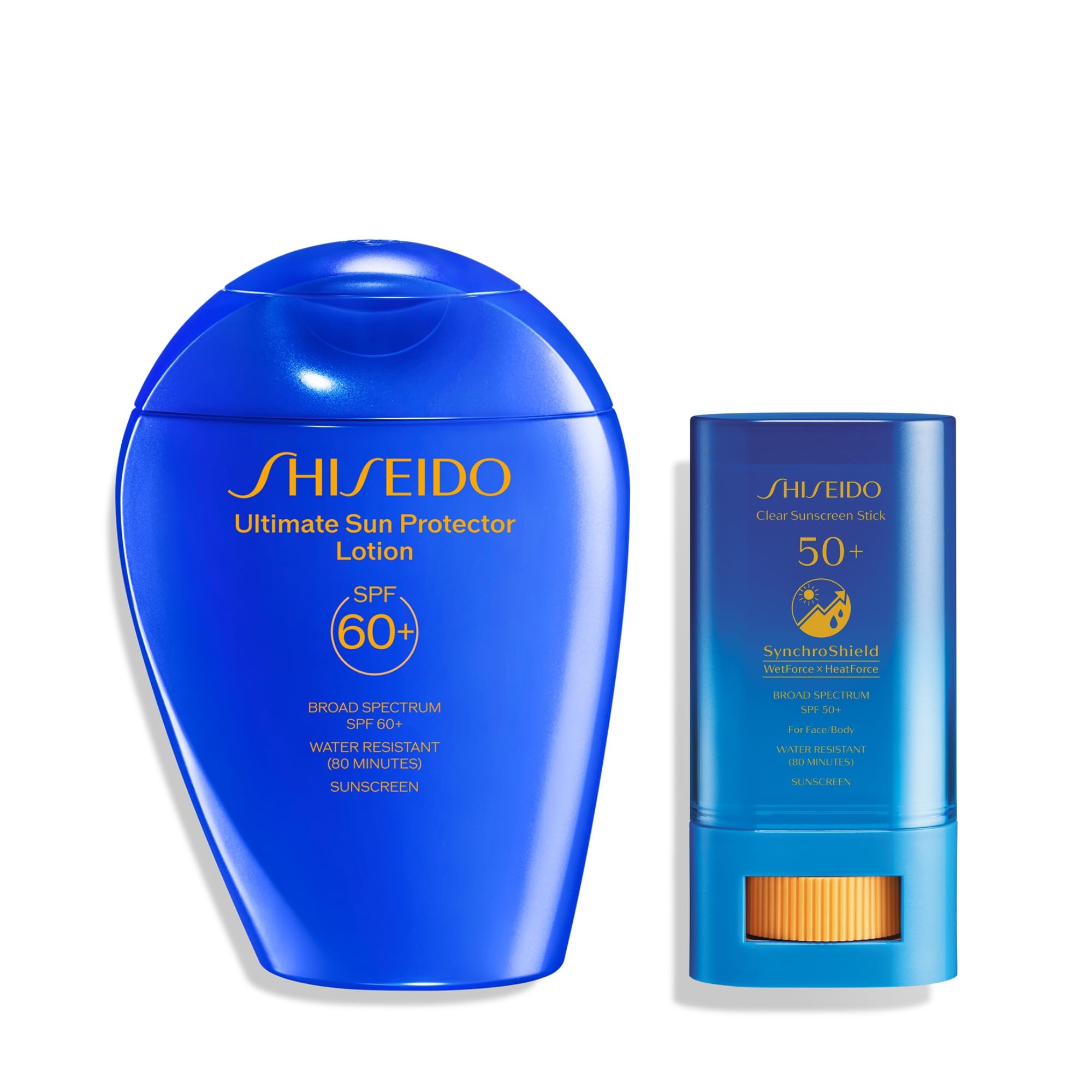 Shiseido Ultimate Sun Protector Lotion SPF 60+ (150 mL) + Clear Sunscreen Stick SPF 50+ (0.7 oz) - Lightweight, Invisible Broad-Spectrum Sunscreen - Free of Oxybenzone & Octinoxate