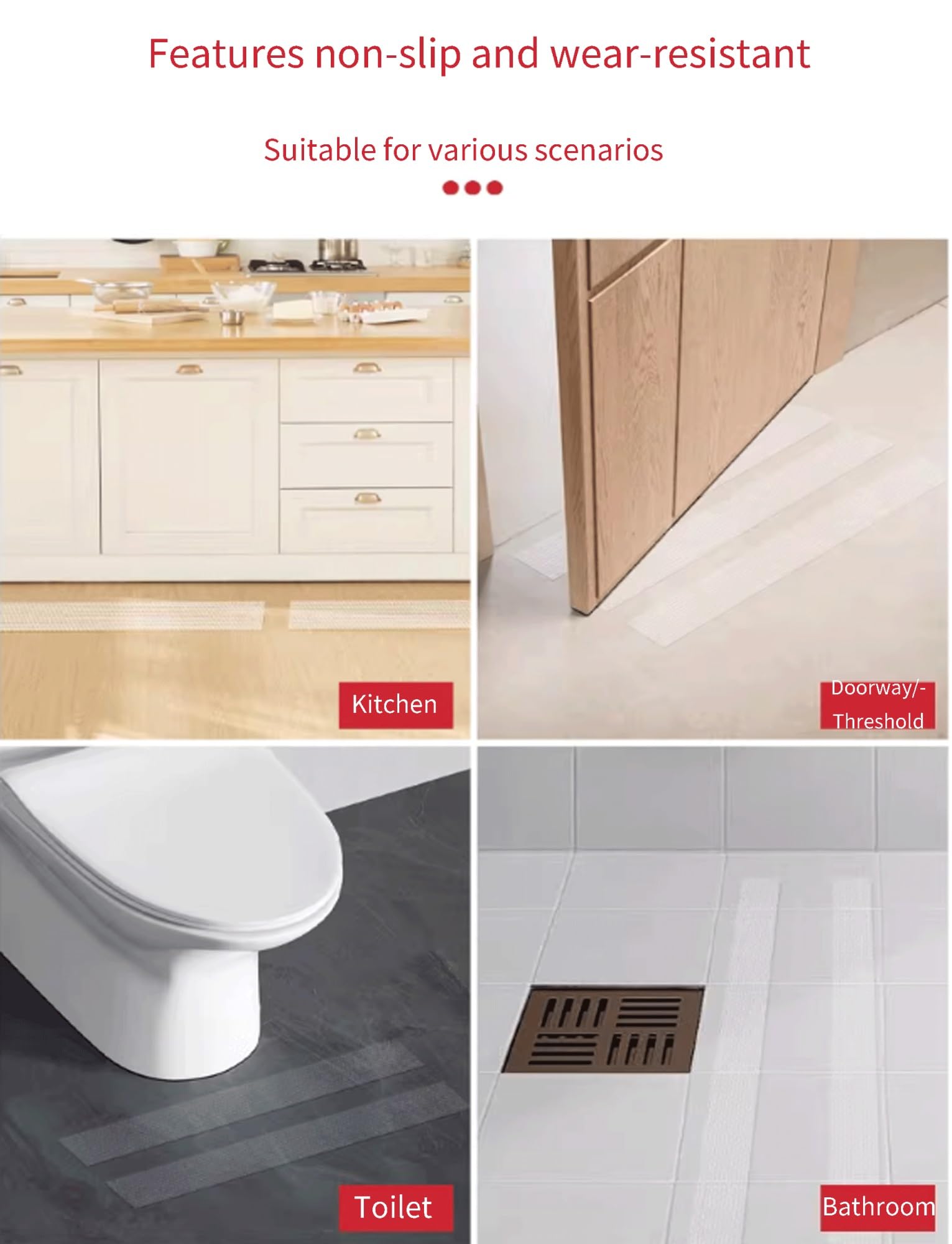 Cinta antideslizante transparente para peldaños de escaleras, cinta autoadhesiva antideslizante para peldaños de interior, agarre de PVC suave para madera (10 x 200 cm)