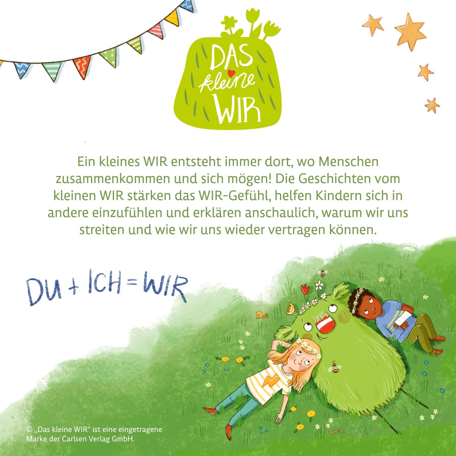 Bauer Spielwaren Das kleine WIR Offizielles Kuscheltier aus der Kinderbuchreihe mit kuscheligem grünen Fell, Stofftier 20 cm, grün (12266)