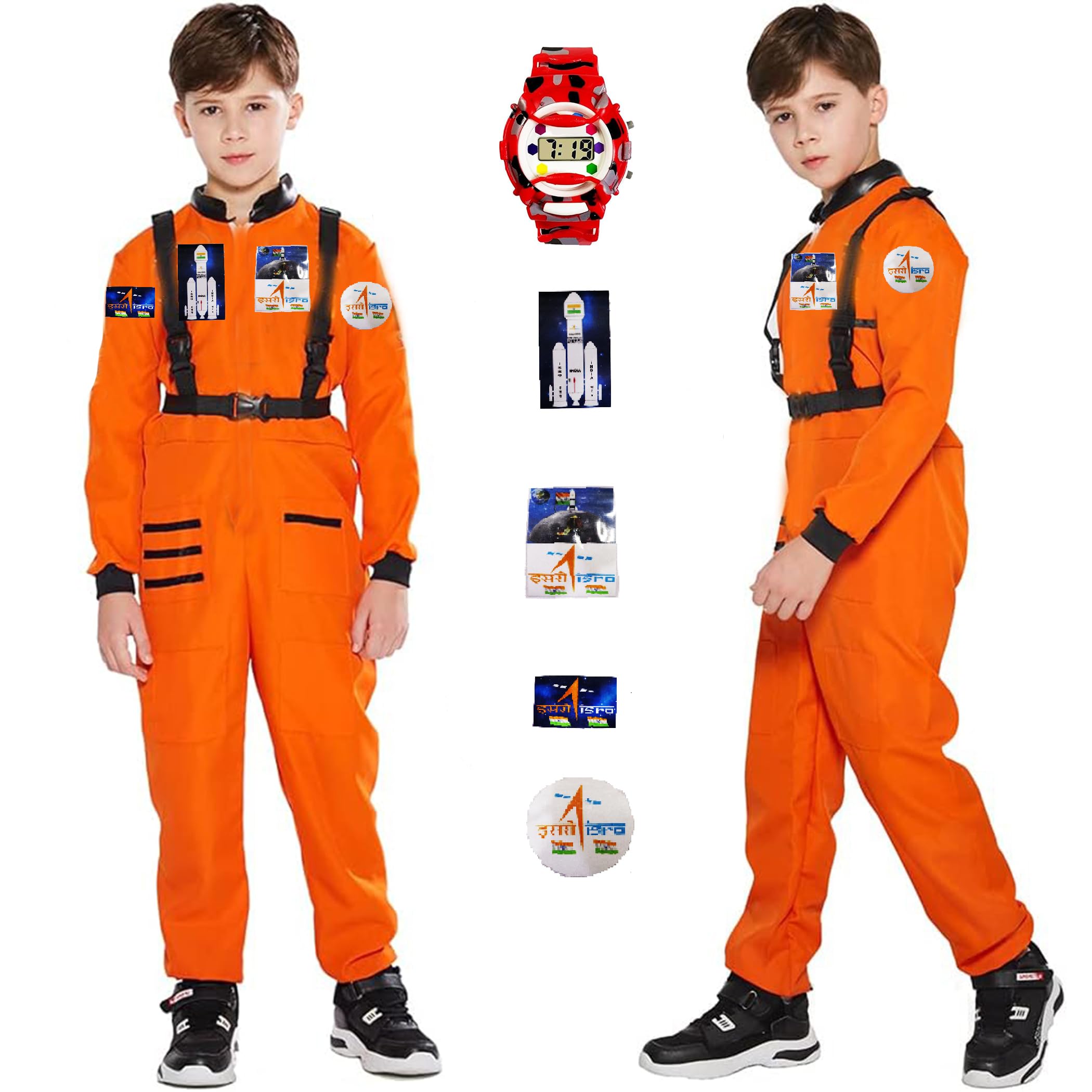 Rudra Fancy Dress Polyester Astronuat Costumes For Kids | Space Astronaut Cosplay Costumes For Boys & Girls Fancy Dress Competition (A - Orange Astronaut Costumes, 6-7 Years) (B0D96998ZF) Amazon Price History, Amazon Price Tracker
