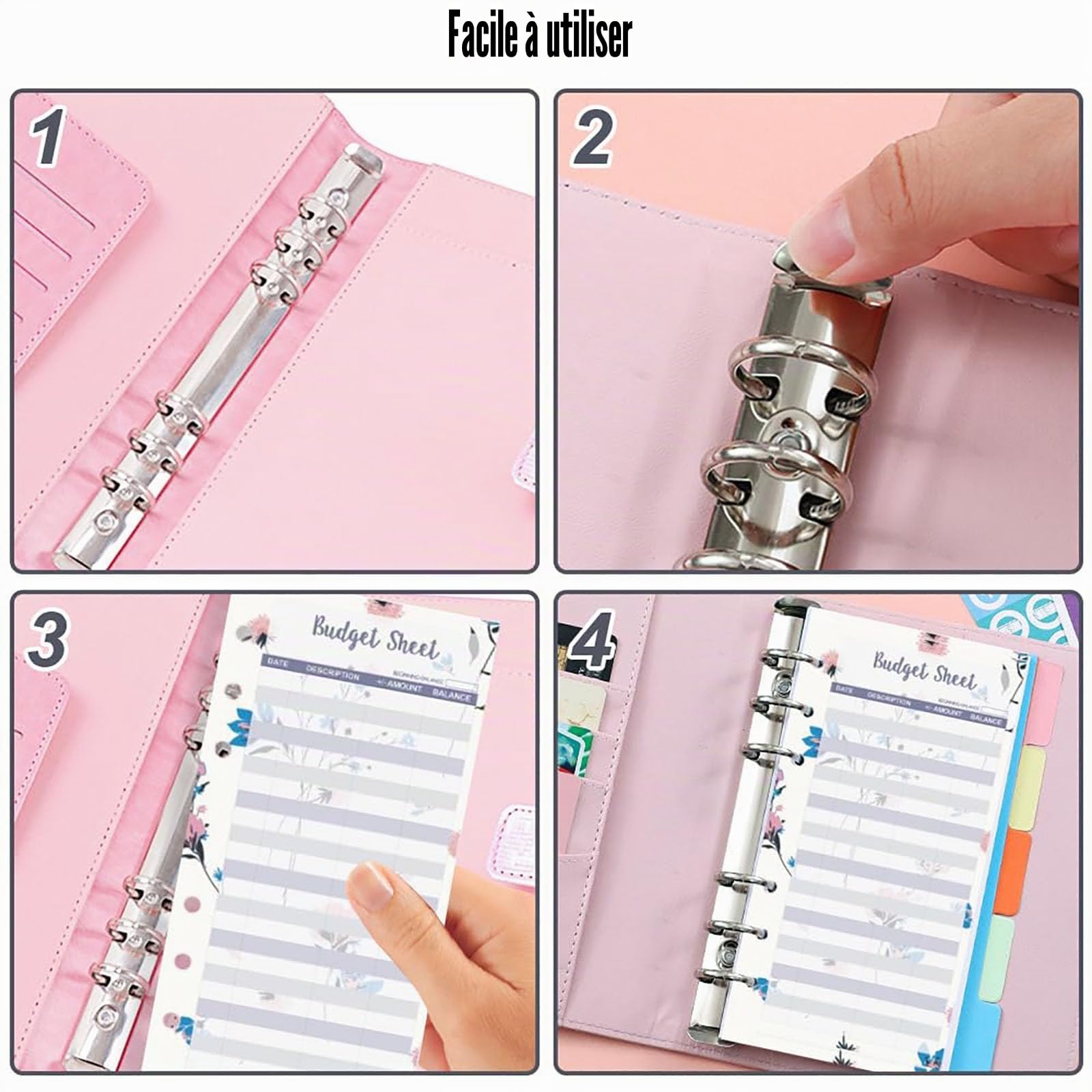 Planificateur de Budget A6 72 Feuilles Mensuel Recharges Papier 6 Trous Organisateur